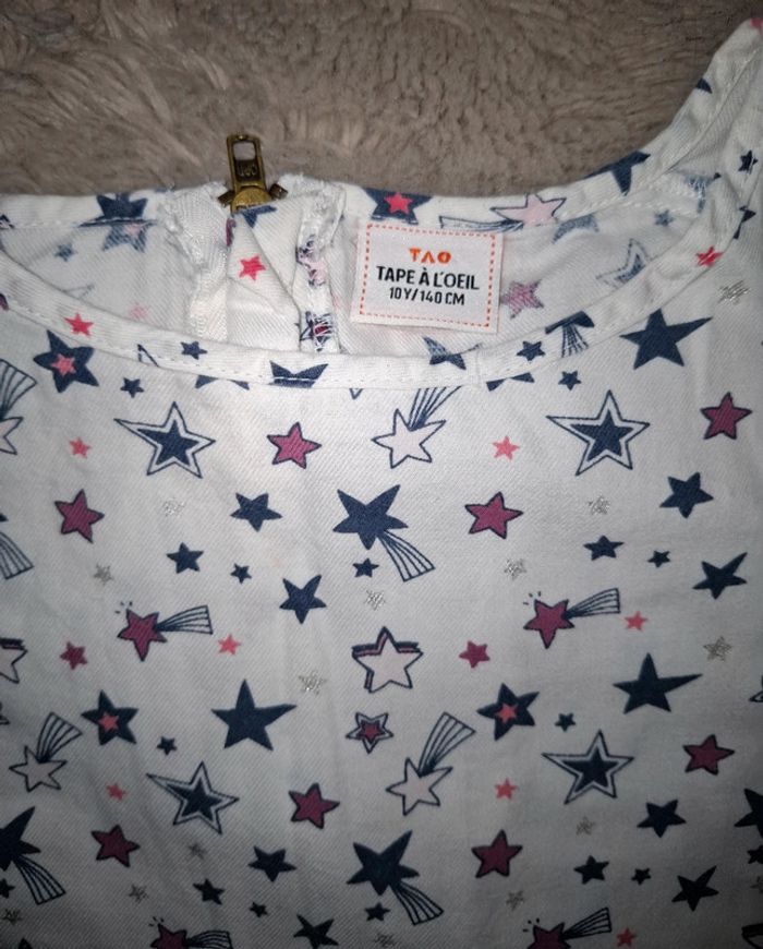 Robe blanche à étoiles 10 ans tao - photo numéro 4