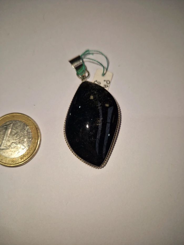 Pendentif obsidienne argentée Mexique - photo numéro 7