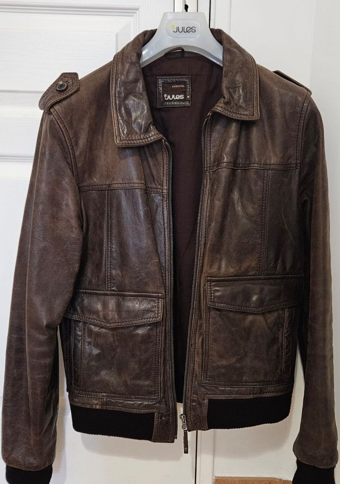 Blouson cuir marron Jules