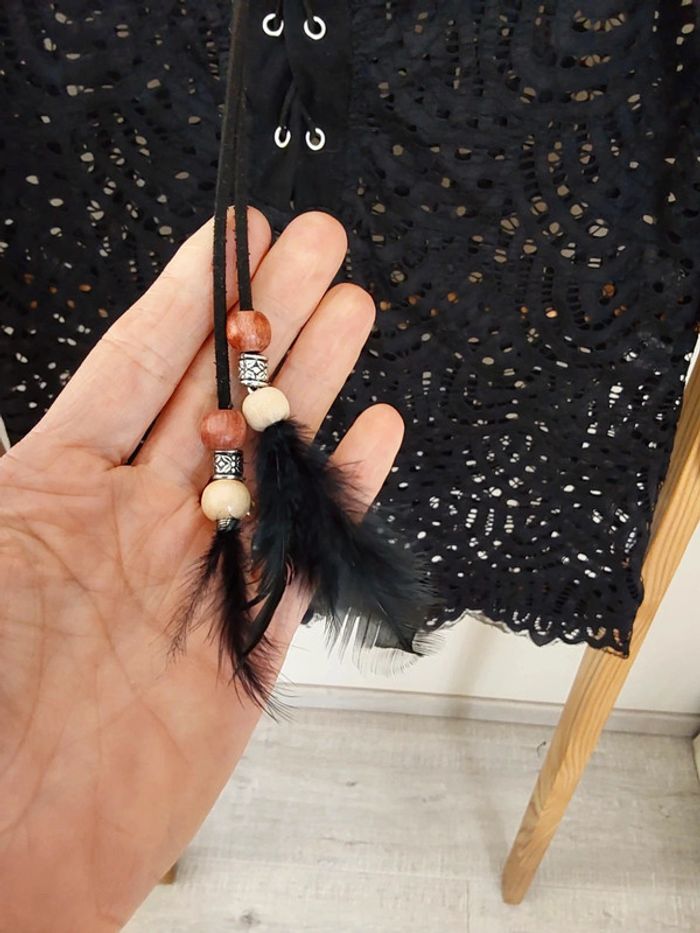 Superbe blouse noire ajourée Moody 's T 38 - photo numéro 4