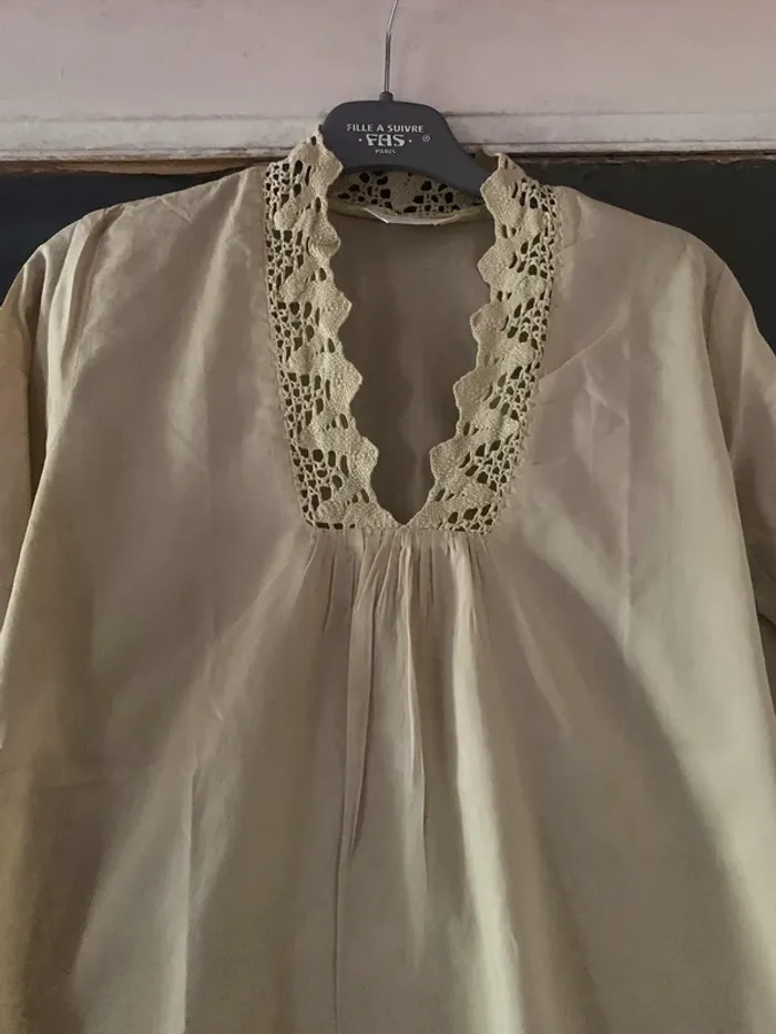 Blouse Promod anis  clair col macramé - photo numéro 3