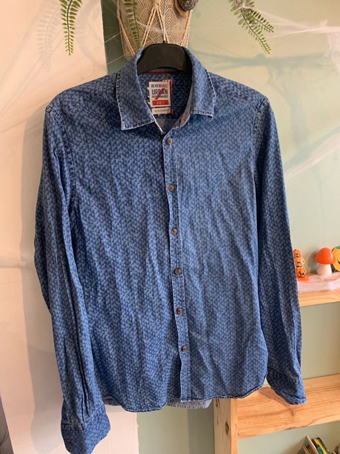 Chemise homme a motif bleu