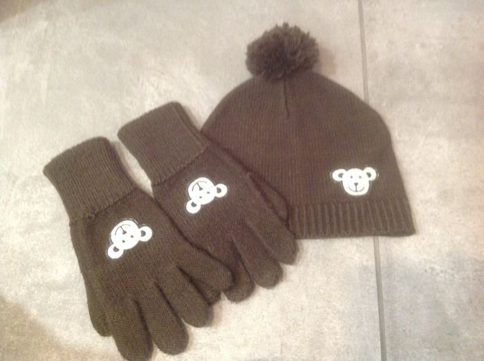 Ensemble bonnet + gants marron enfant 10/12 ans Vert Baudet