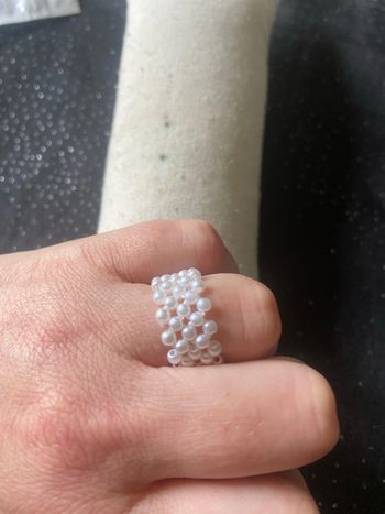 Bague perles nacrées ajustable