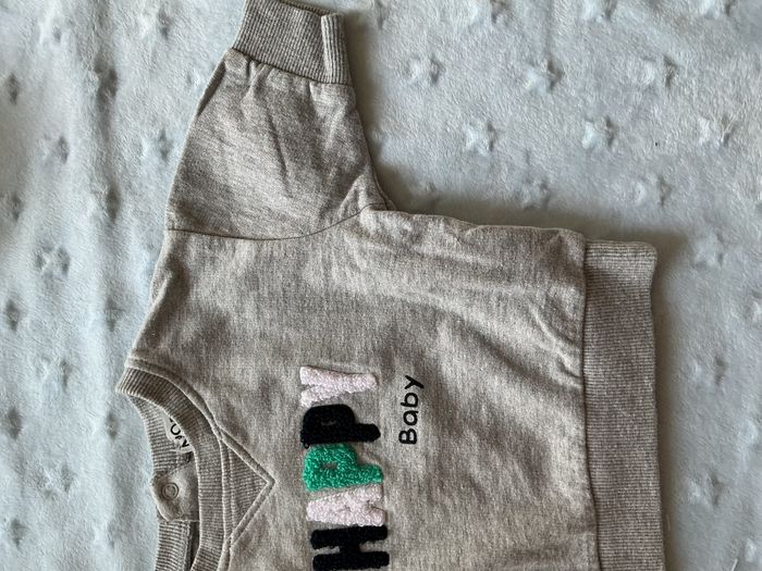 sweat oversize gris inscription devant 3 mois NPO - photo numéro 5