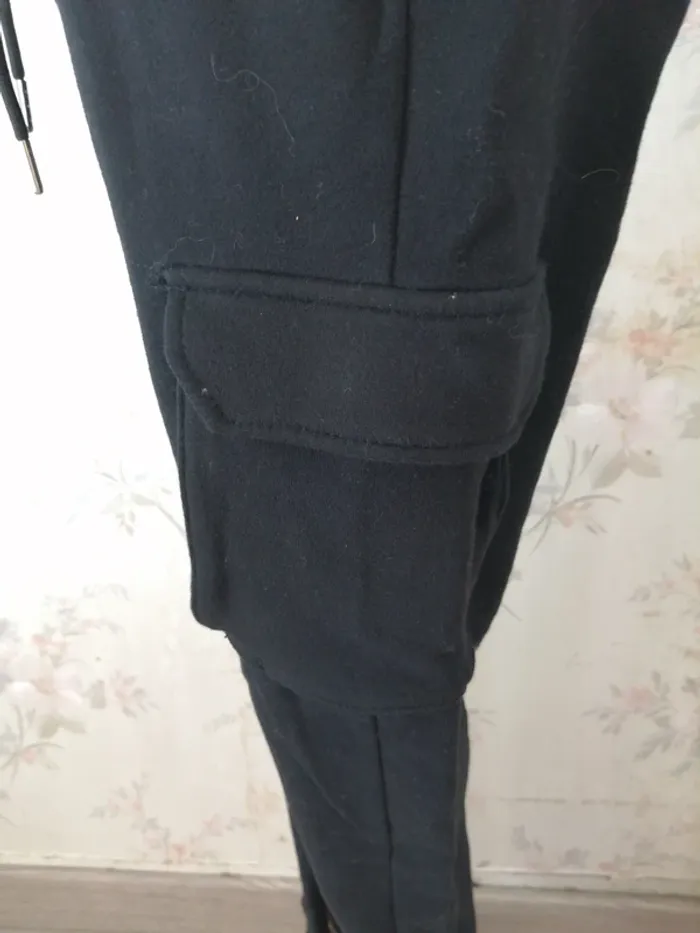 Pantalon jogging cargo noir coupe military fermeture éclair chevilles / sweet pants / (L) - photo numéro 6