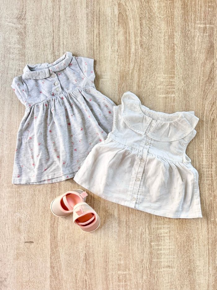2 robes été & ballerines bébé fille - photo numéro 1