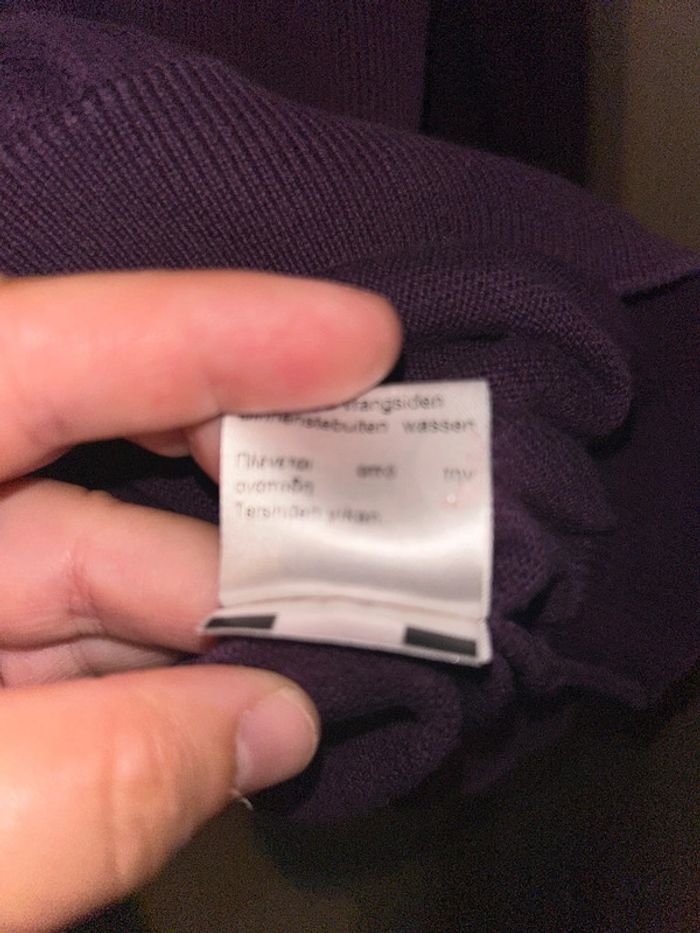 Pull violet col en V#Lacoste authentique #taille 40/42 - photo numéro 5
