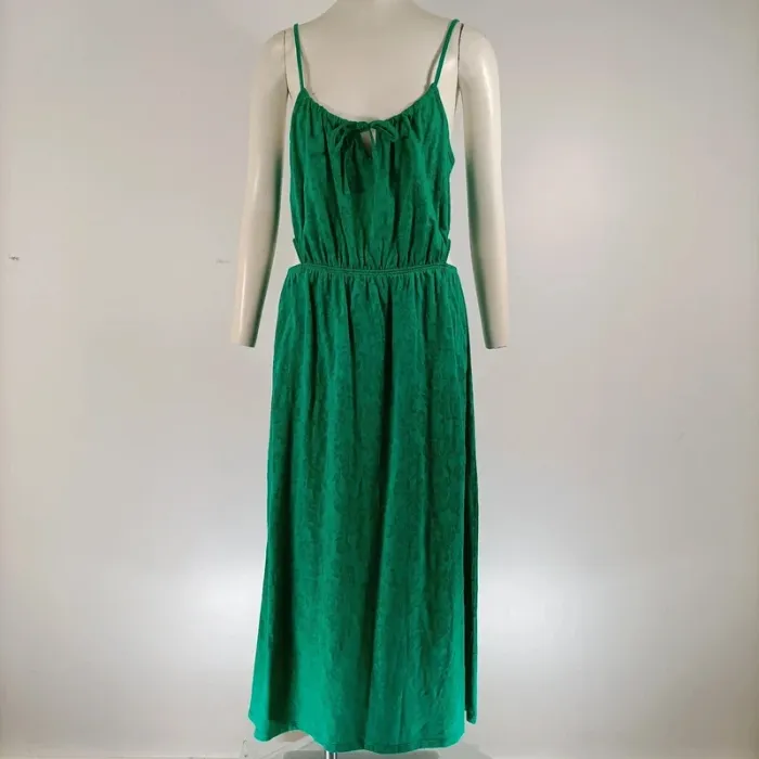 Robe longue verte ajourée dos - CMT Atelier - taille 38 - A128