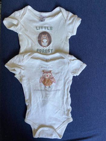 Lot bodies manches courtes 6 mois