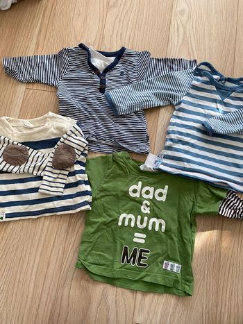 Lot de 4 t shirts 3 mois très bon etat marinière