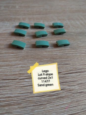 Lego lot 9 slope curved 2x1 Sand green