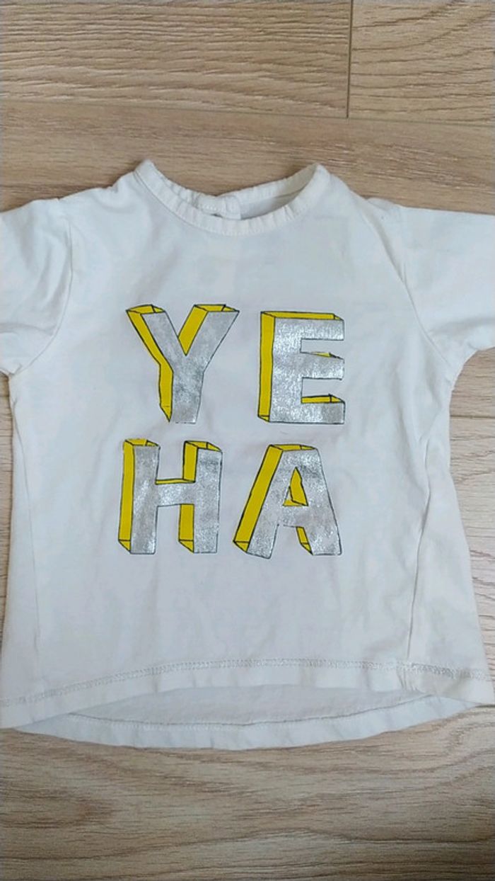 T-shirt blanc yeah ML Z 6 mois