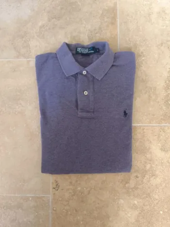 Polo Ralph Lauren homme taille S violet chiné logo marine excellent état