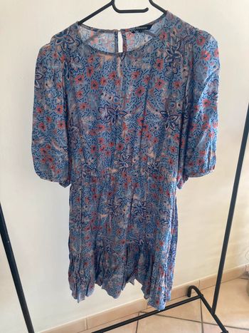 Robe été bleue fleurie