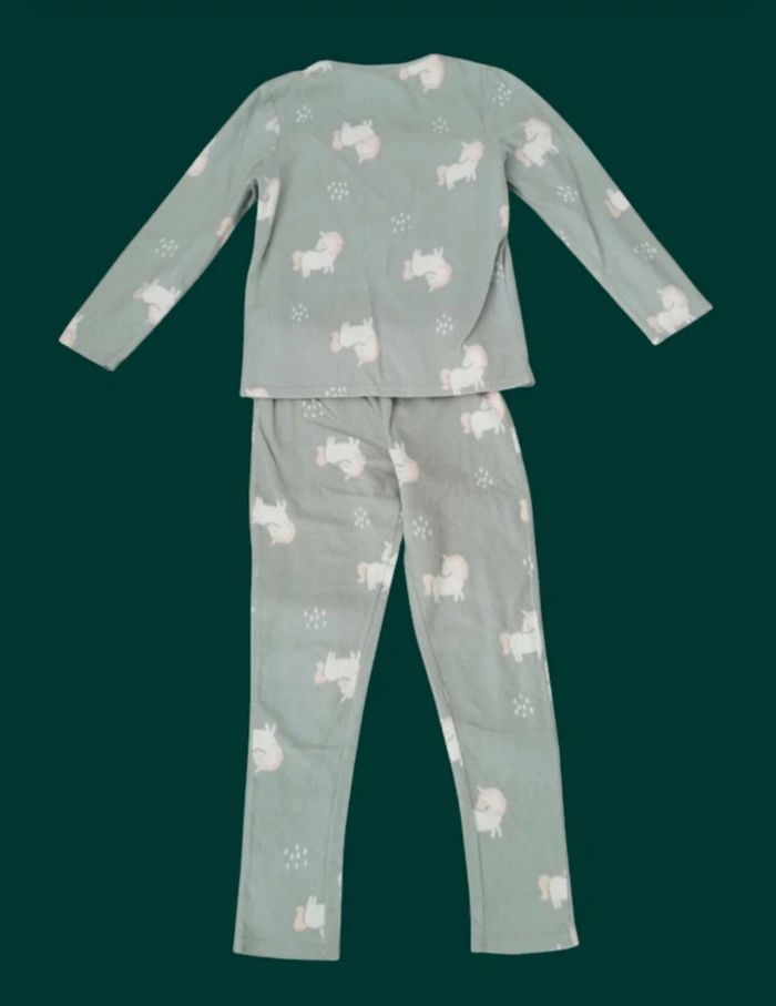 Pyjama polaire licorne vert d'eau kiabi 1/2 taille 10 ans - photo numéro 2