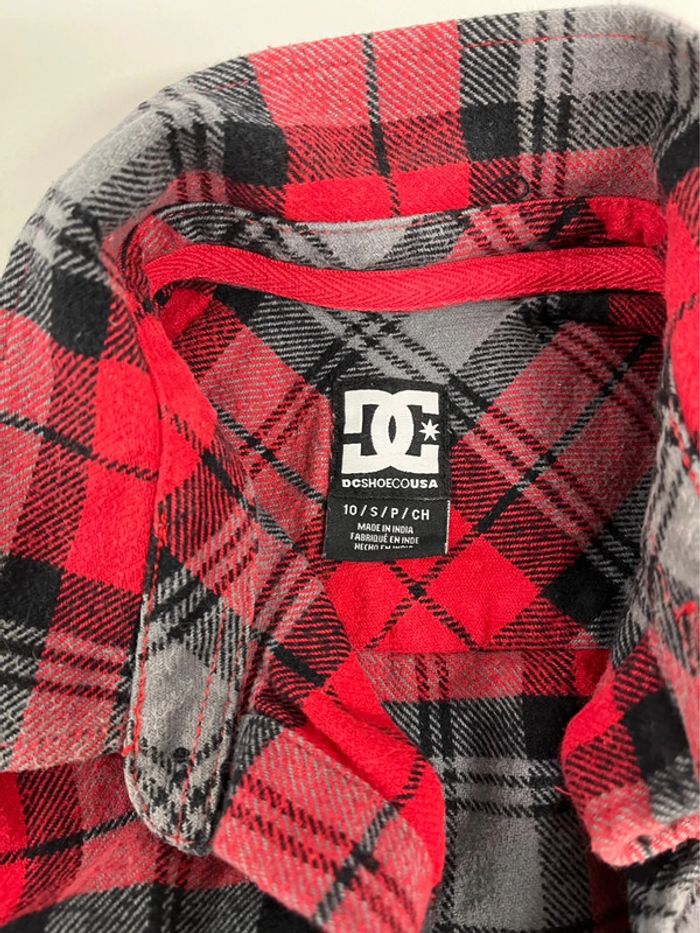 Chemise DC shoes 10 ans rouge et noire - photo numéro 2