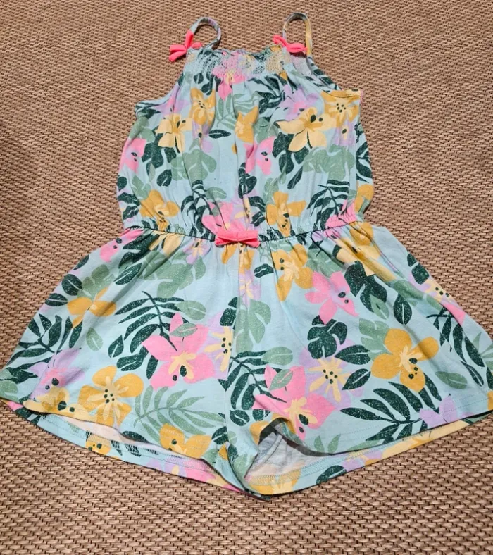 Combishort fleuri fille 5 ans