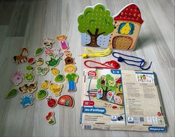 Jeu d’enfilage en bois 3-6ans