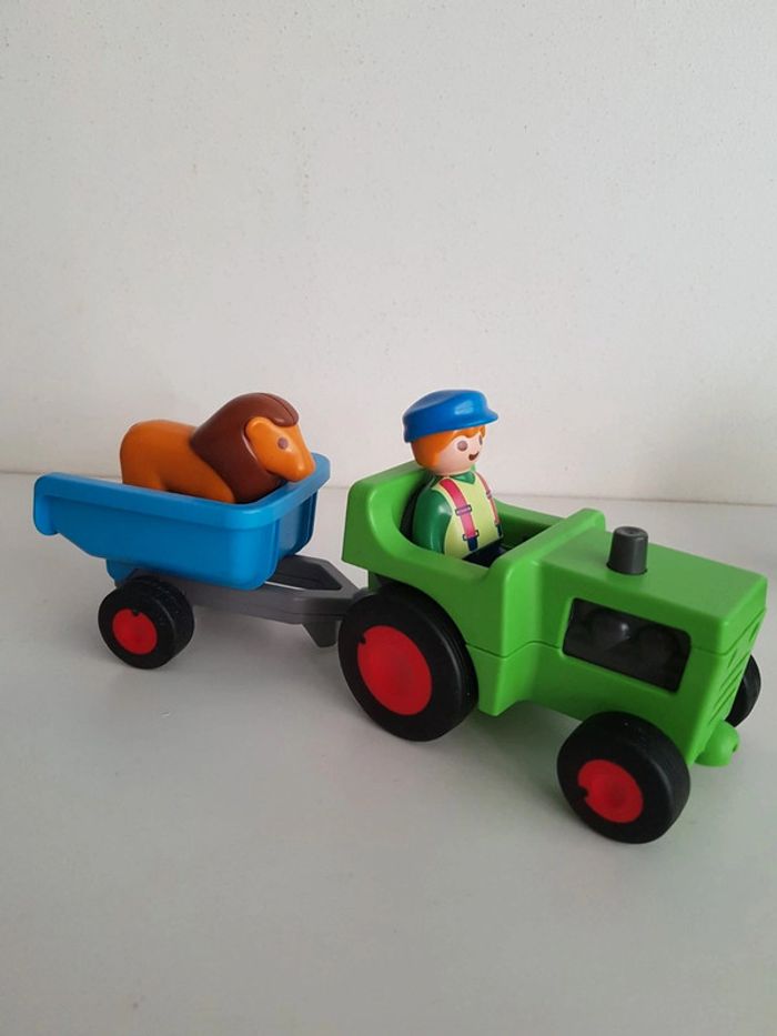 Tracteur vert avec remorque et animaux Playmobil 123 junior - photo numéro 10