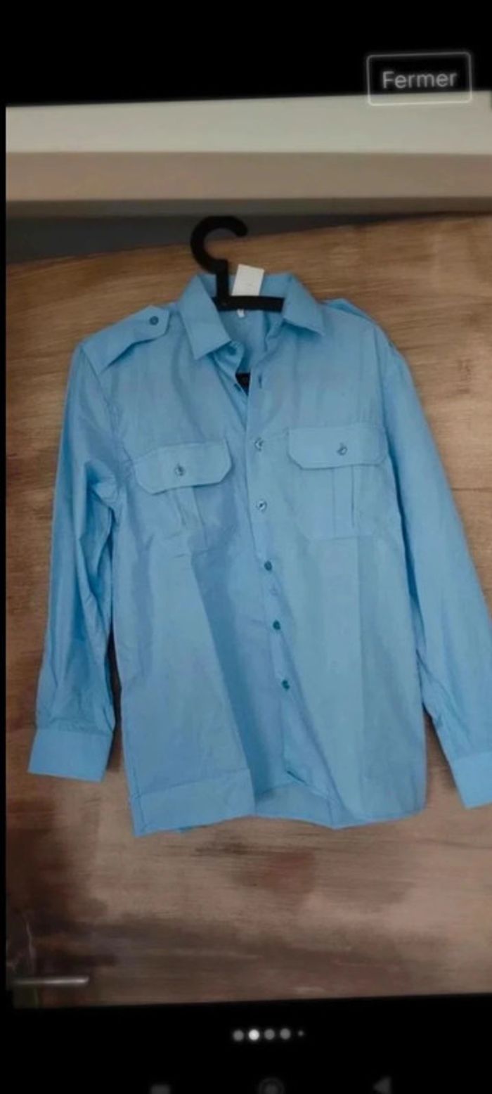 Chemise manches longues  bleu  taille  s - photo numéro 2