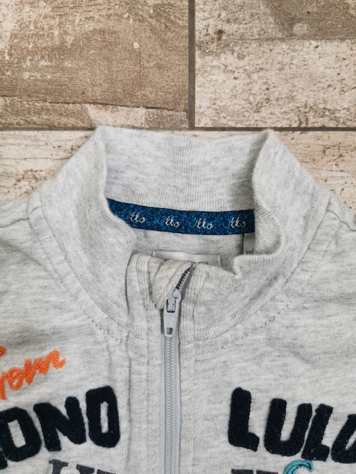 🌸Veste gilet capuche IKKS 12mois bleu gris - photo numéro 5