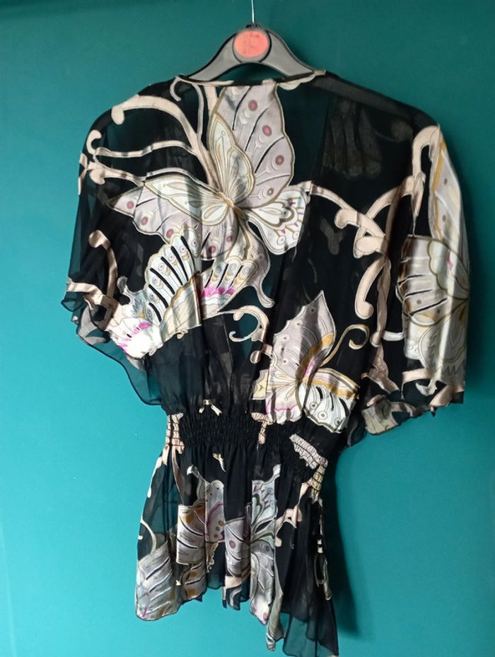 Blouse chic noir et dorée - photo numéro 6