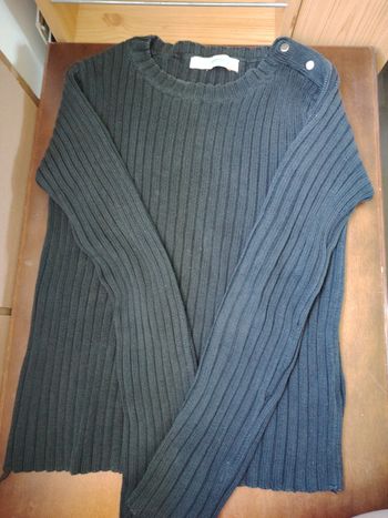 Pull maille noire TRF taille M 100% coton – Style intemporel 