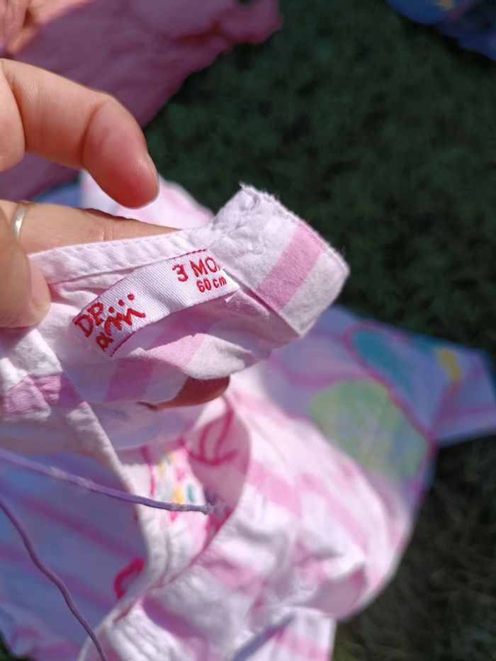 Robe 3 mois avec sa culotte/bloomer assorti - photo numéro 2