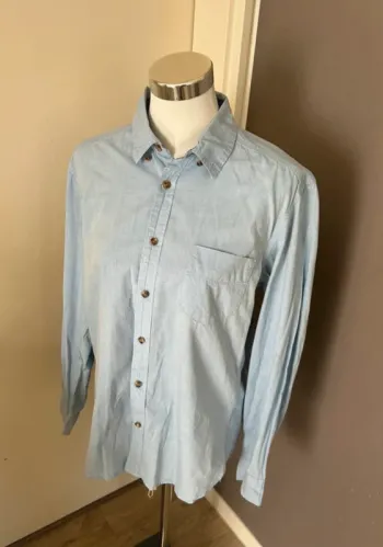 H&M, chemise bleue femme, taille M/38 coupe oversize