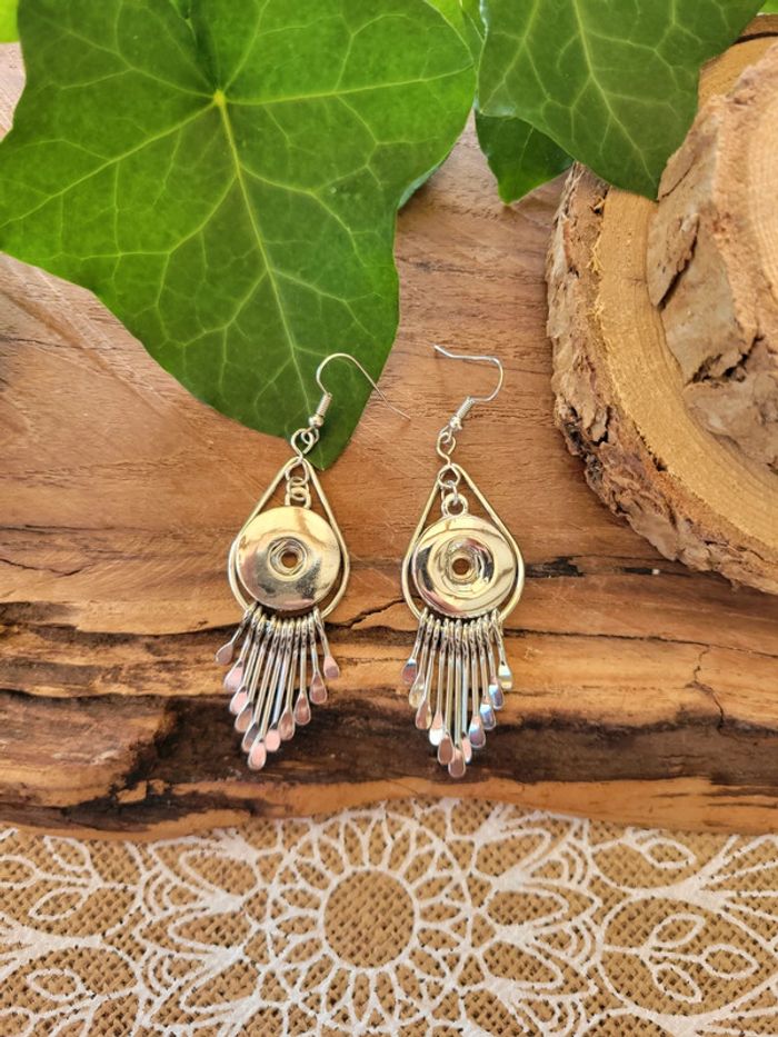 Boucles d'oreilles fantaisies originales pour chunk pour bouton pression - photo numéro 2