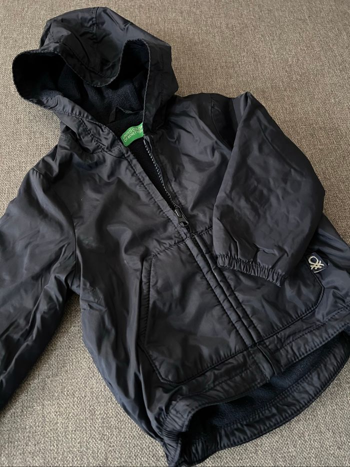 Veste coupe-vent doublée polaire Benetton bébé garçon 1 an - photo numéro 3