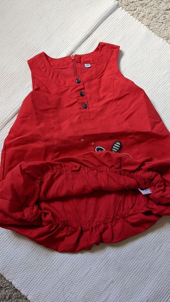 Ensemble robe rouge et t-shirt à pois 12 mois - photo numéro 5