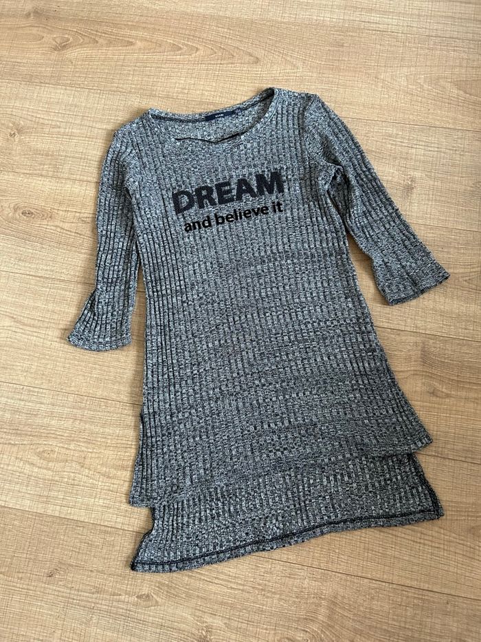 Pull gris et noir avec manches 3/4 Kiabi taille M TBE - photo numéro 7