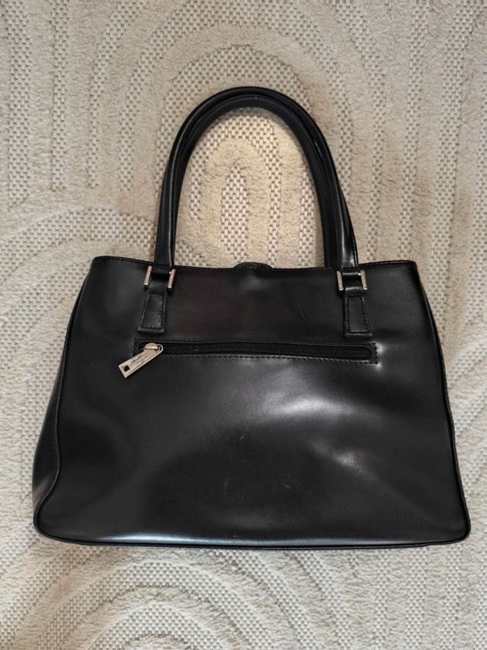 Sac a main cuir noir et rouge Lancaster bon état - photo numéro 3