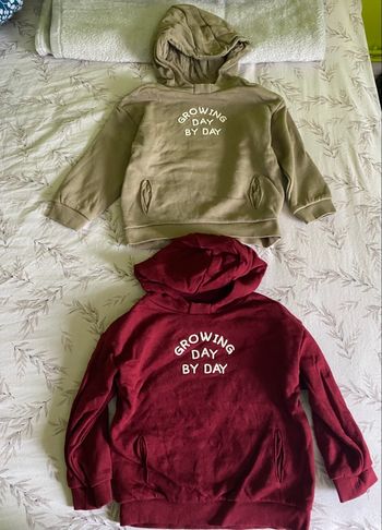 Lot de deux sweats à inscription, taille 36 mois