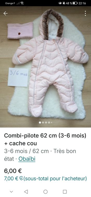 Combinaison 3-6 mois Obaidi