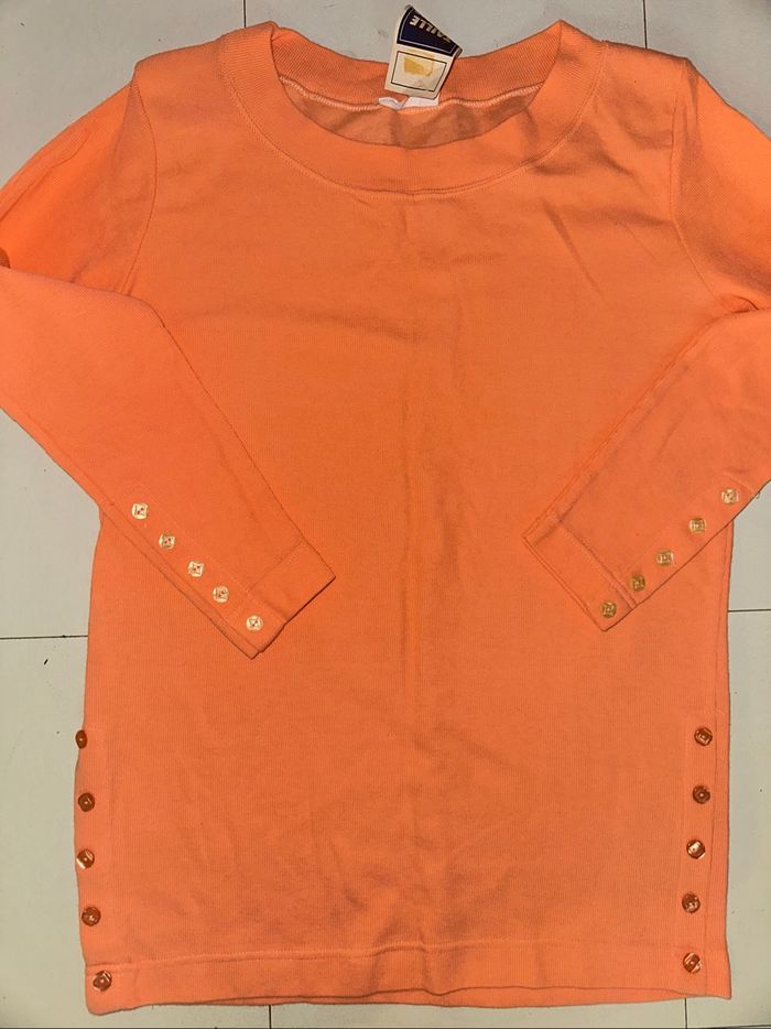 🧡 Pull long femme corail taille unique neuf avec étiquette Toujours Paris 🧡 - photo numéro 5