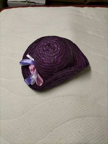Chapeau en paille violet pour déguisement princesse fille