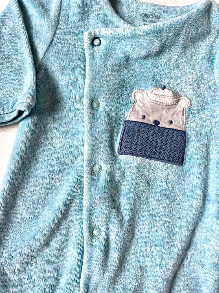 Pyjama Obaïbi 3 mois 59 cm – bleu clair – motif ours – très bon état - photo numéro 4
