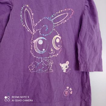 T-shirt violet lapin 4ans