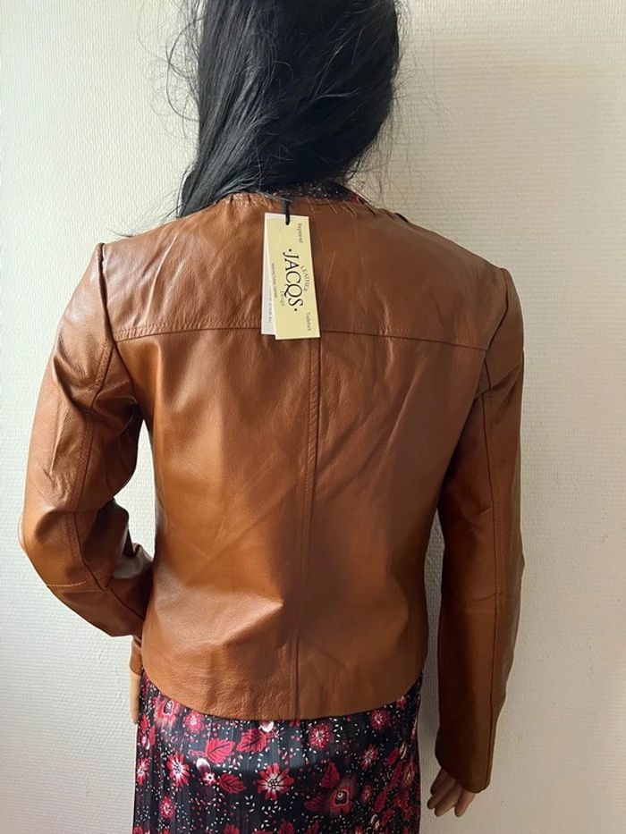Veste en cuir femme marron de marque Jacqs leather design Taille S - photo numéro 4