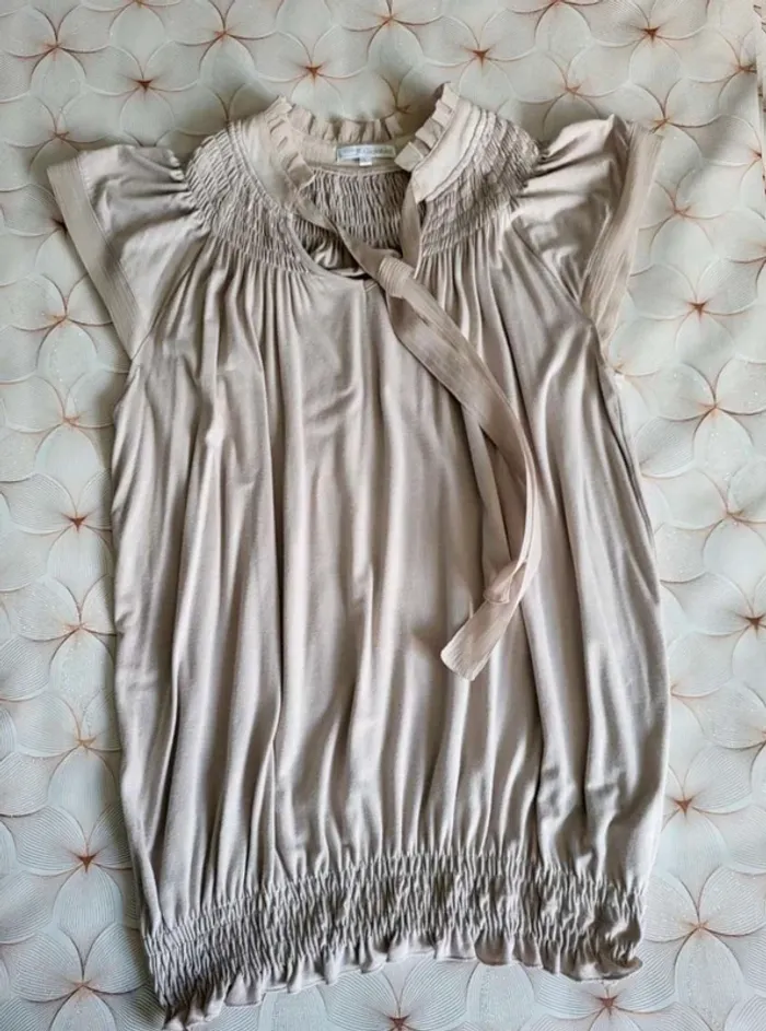 Haut  Femme Vintage  y2k Crème fluide  taille L Straboski