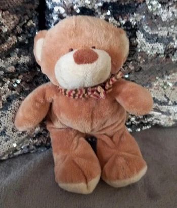 Doudou peluche ours brun Nicotoy