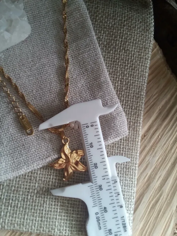 Collier pendentif étoile de mer et perles de culture d'eau douce naturelles - photo numéro 4