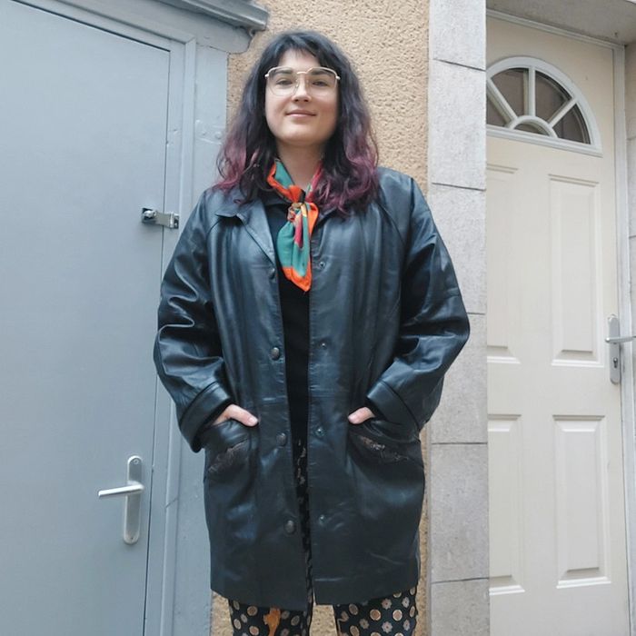 Veste en cuir Vintage L/XL