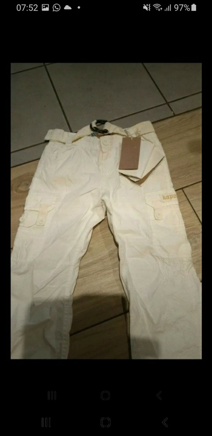 Pantalon blanc fille kaporal 6 ans neuf étiquette - photo numéro 2