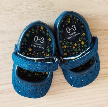 Petites ballerines bébé fille bleu marine taille 0/3 mois Tape à l'oeil