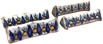 Années 1920-1940 4 Porte-couteaux Céramique émaillée Tunisienne de Nabeul Atelier el-Kharraz