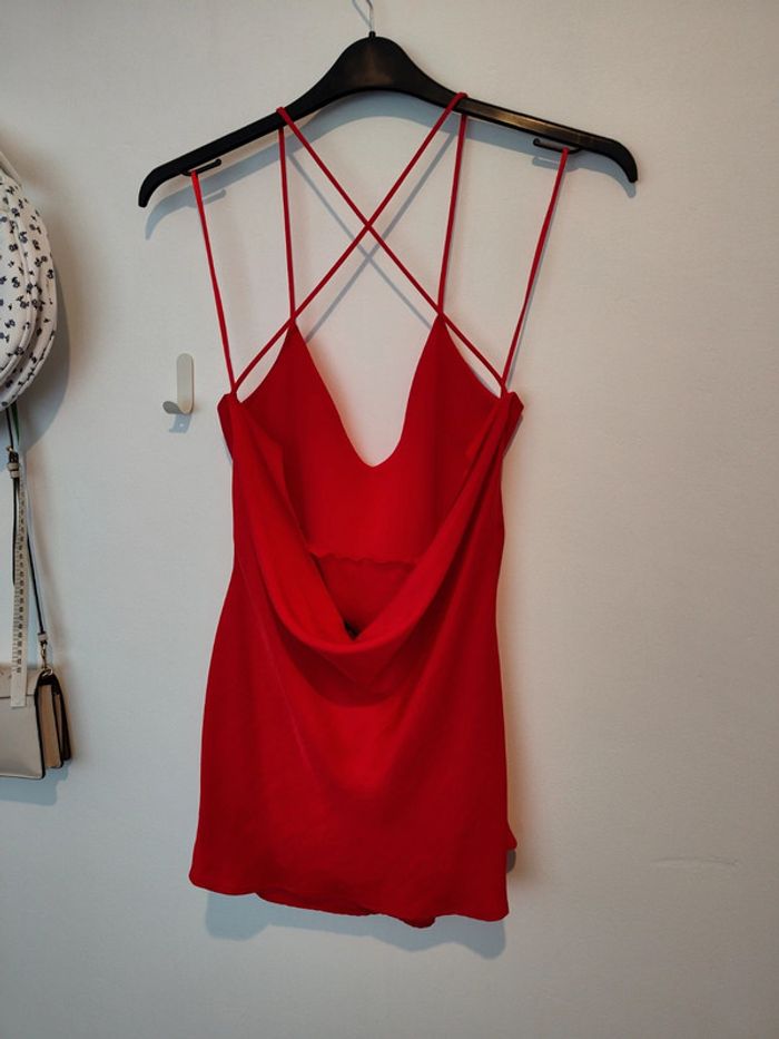 Top Zara dos nu taille L rouge 1165 171 632 - photo numéro 3
